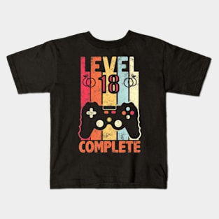 Level 18 Complete  Video Gamer 18th Wedding Kids T-Shirt